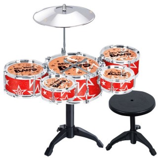 Барабанная установка из 5 барабанов, тарелка, палочки