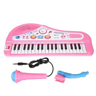 Детский синтезатор 36 клавиш розовый