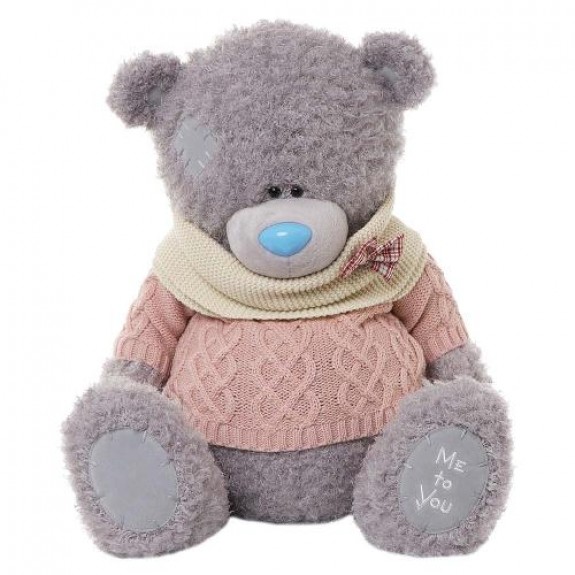 Мягкая игрушка Мишка Тедди Me To You - в розовом свитере и белом воротнике - g01w3274